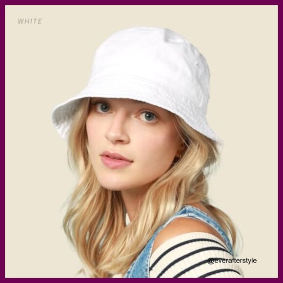 Cotton Bucket Hat with Adjustable Hook and Loop Strap for Sun Protection main image 7